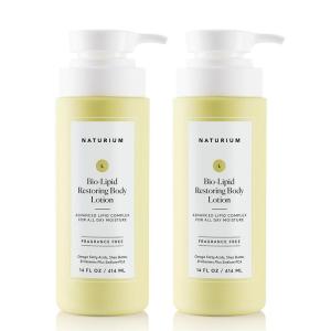 imageNaturium BioLipid Restoring Moisturizing Body Lotion with Shea Butter Fragrance Free 14 oz Duo 2Pack7 Fl Oz Pack of 2