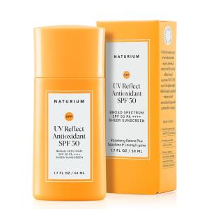 imageNaturium UV Reflect Antioxidant Broad Spectrum SPF 50 PA  Sheer Sunscreen Lightweight Face ampamp Skin Protector with Soft Matte Finish 17 oz