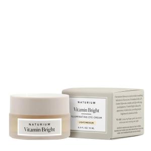imageNaturium Vitamin Bright Illuminating Eye Cream Under Eye Repair Cream for Dark Circles with Vitamin K PhytoComplex ampamp Mineral Pigments LightMedium 05 ozLight