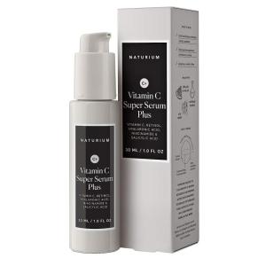 imageNaturium Vitamin C Super Serum Plus Smoothing Face Care plus Retinol Hyaluronic Acid Niacinamide ampamp Salicylic Acid 1 oz1 Fl Oz Pack of 1